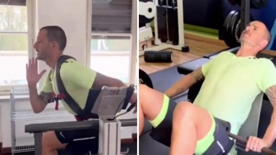 L'allenamento di Bonucci da separato in casa