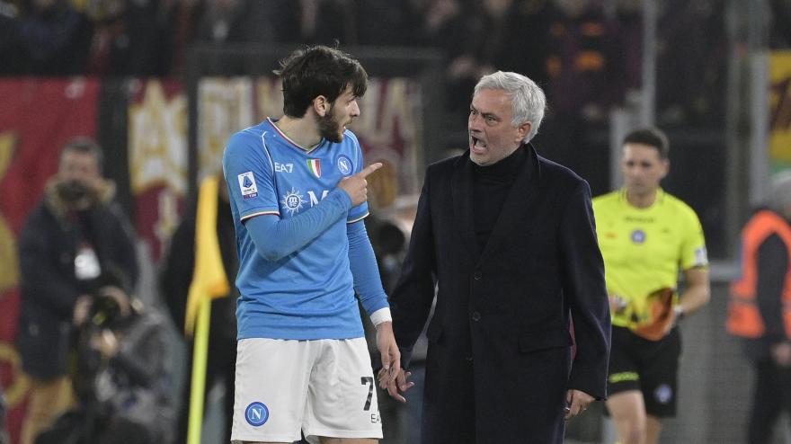 Video Roma Napoli Mourinho E Kvaratskhelia Faccia A Faccia 