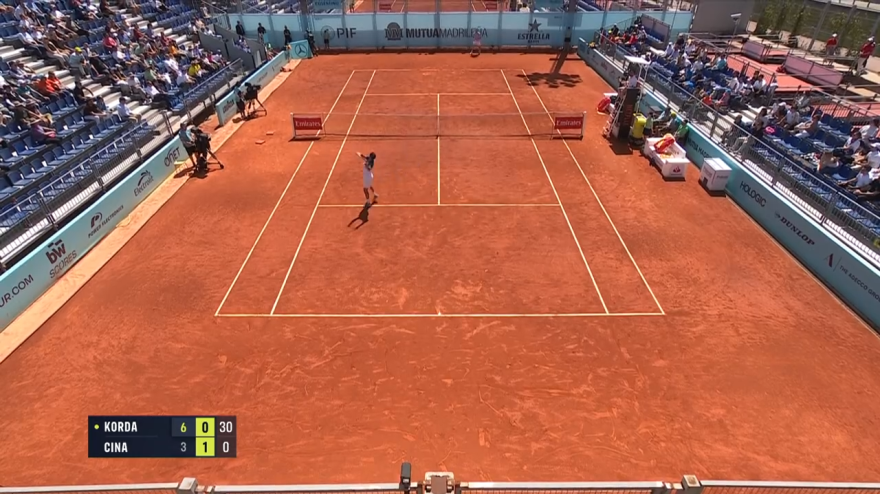 Cinà perde, ma che colpi! La volée in girata è da maestro