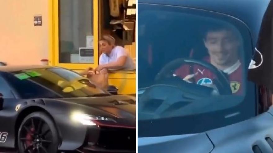 Leclerc a Imola, panino post gara e autografi con i fan