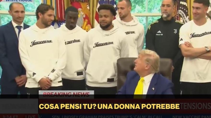 Trump mette in imbarazzo i giocatori della Juve: la domanda infelice sulle donne Trump mette in imbarazzo i giocatori della Juve: la domanda infelice sulle donne