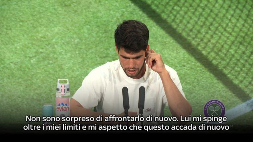 Alcaraz risponde a Sinner: "Finale?Spero solo non duri 5 ore..."