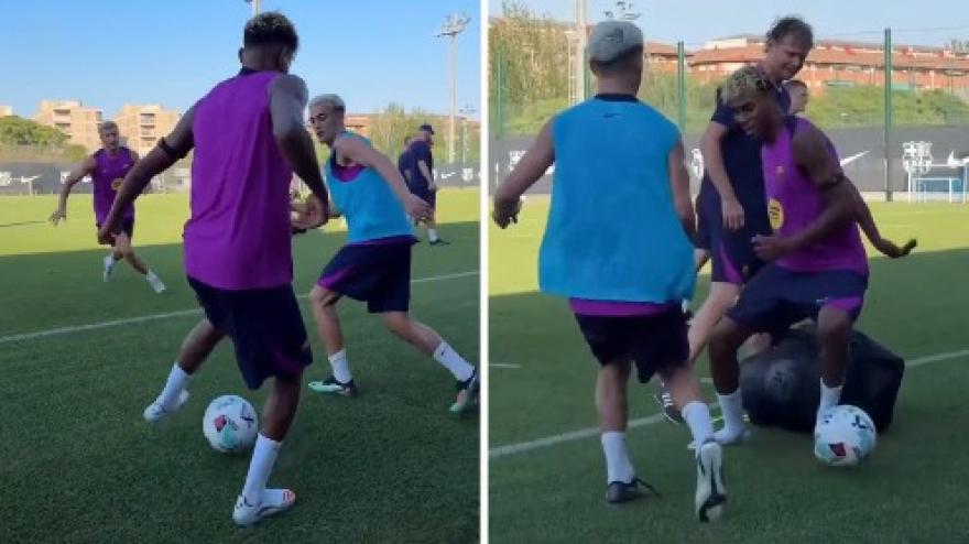 Lamine Yamal è irreale! Umiliati due giocatori del Barça Lamine Yamal è irreale! Umiliati due giocatori del Barça
