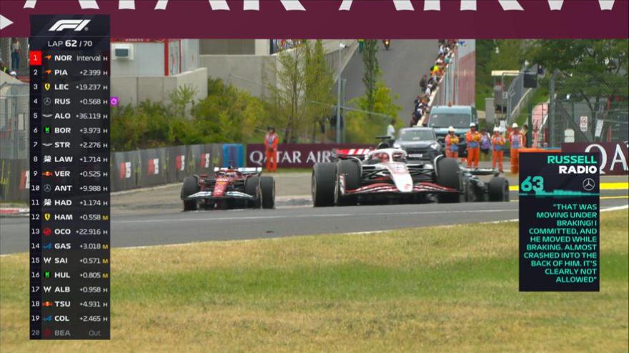 russell passa leclerc poi si lamenta ascolta il team radio