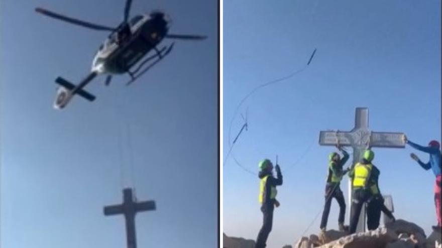 operazione speciale elicottero porta una croce sui pirenei il video dell intervento