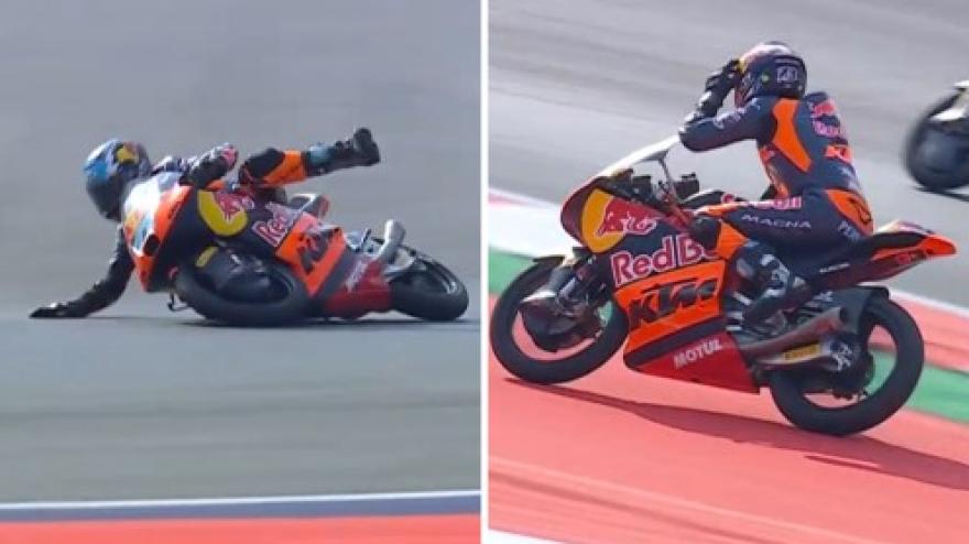 Salvataggio clamoroso in Moto3! Perrone evita la caduta con questo miracolo