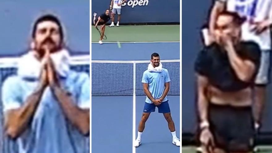 Djokovic... prega! La battuta di Sabalenka gli passa in mezzo alle gambe! Djokovic... prega! La battuta di Sabalenka gli passa in mezzo alle gambe!