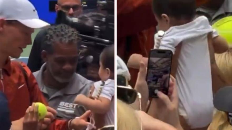 sinner autografa un neonato e il video diventa virale sui social