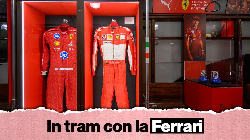 La Ferrari trasforma un tram in un museo. E c La Ferrari trasforma un tram in un museo. E c