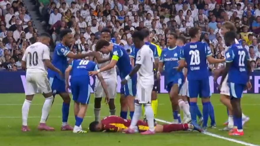 Real Madrid Olympique Marsiglia 2 1: gol e highlights. Carvajal espulso per una testata