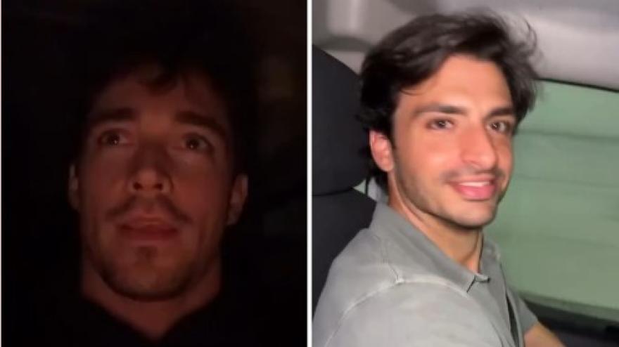 Leclerc e Sainz di nuovo insieme: disavventura notturna sulle strade italiane Leclerc e Sainz di nuovo insieme: disavventura notturna sulle strade italiane