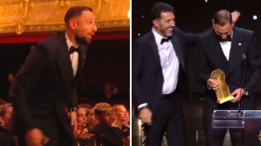 Donnarumma Buffon, che siparietto durante la consegna del Trofeo Yashin