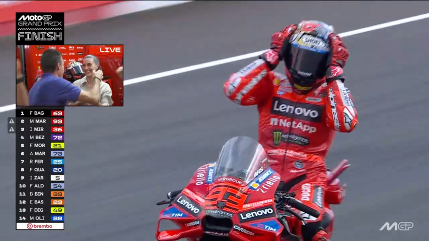 marquez 232 campione del mondo guarda l ultimo giro dello spagnolo