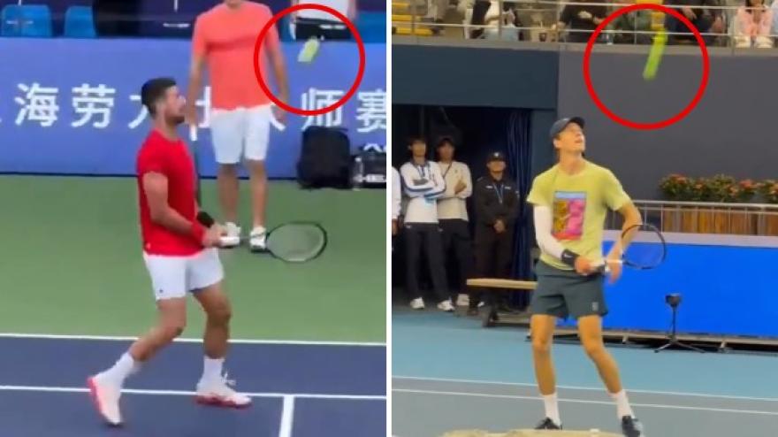 Djokovic "imita" Sinner: la pallina scompare... nella tasca!