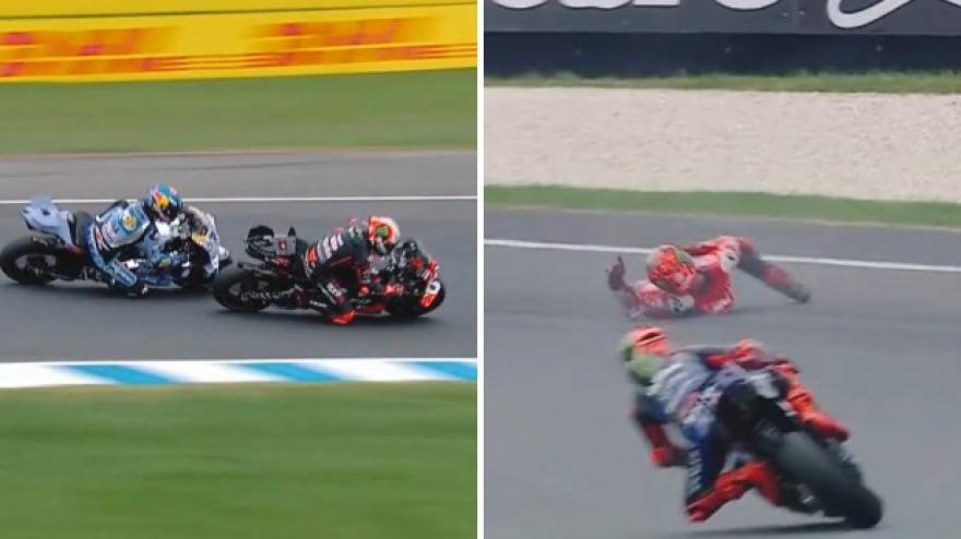 Bagnaia, che scivolone! Bezzecchi rimonta Marquez a due giri dalla fine: gli highlights Bagnaia, che scivolone! Bezzecchi rimonta Marquez a due giri dalla fine: gli highlights