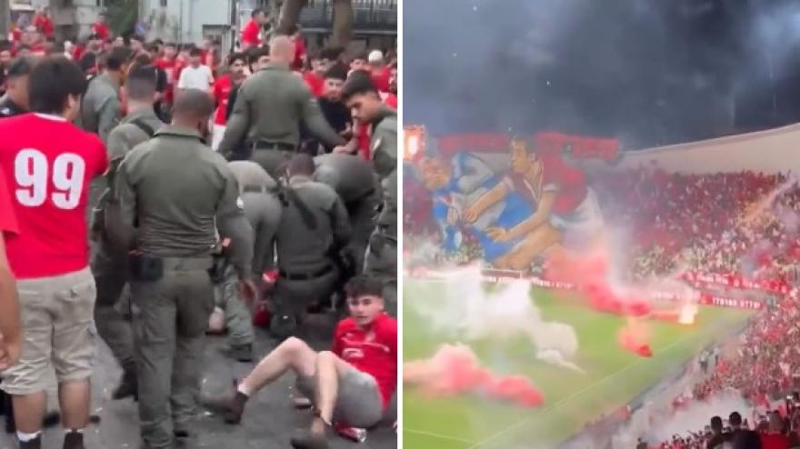 violenti scontri tra polizia e tifosi derby annullato in israele