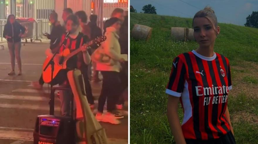 "Con te è più bella Milano": la tifosa cantante del Milan che incanta San Siro "Con te è più bella Milano": la tifosa cantante del Milan che incanta San Siro