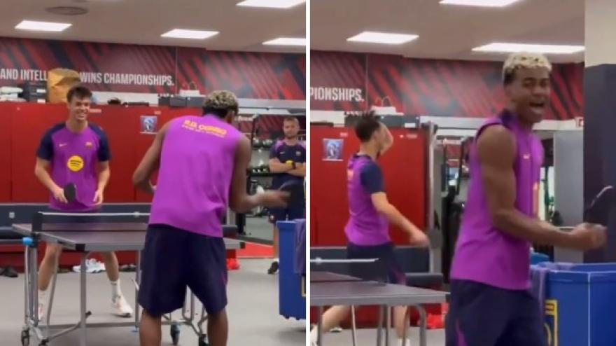 Lamine Yamal ingiocabile... anche a ping pong: che risate nello spogliatoio! Lamine Yamal ingiocabile... anche a ping pong: che risate nello spogliatoio!
