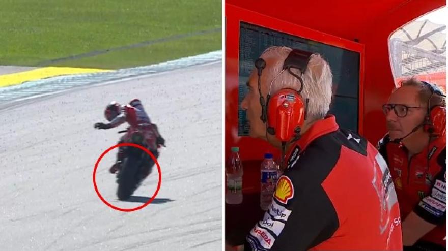 "Non va, non va!": Bagnaia, che sfortuna! Costretto al ritiro a 3 giri dalla fine