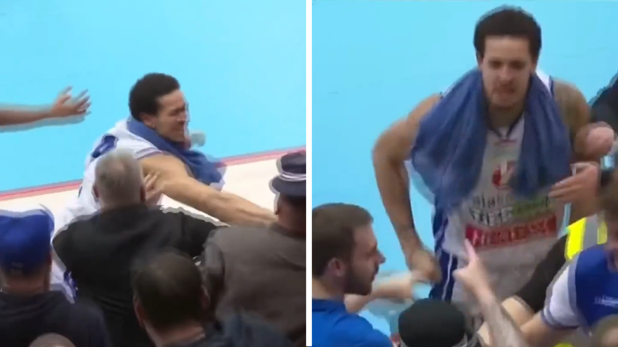 Follia in Ungheria, giocatore di basket prende a pugni un tifoso: guarda l
