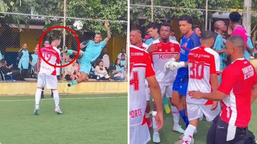 Entrata killer in Brasile: avversario colpito al volto e rissa sfiorata Entrata killer in Brasile: avversario colpito al volto e rissa sfiorata