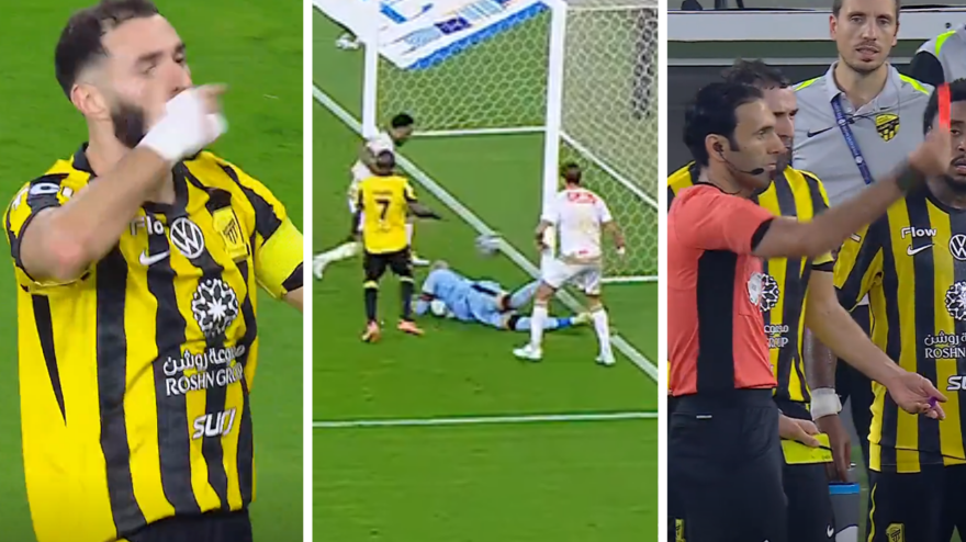 In Arabia succede di tutto: autogol comico, espulsione e Benzema...
