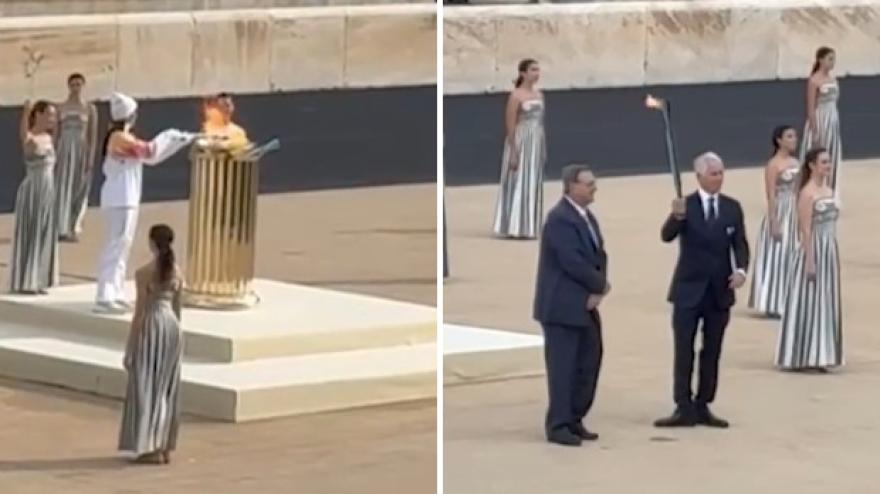 Verso Milano Cortina 2026: Malagò riceve la fiamma olimpica ad Atene