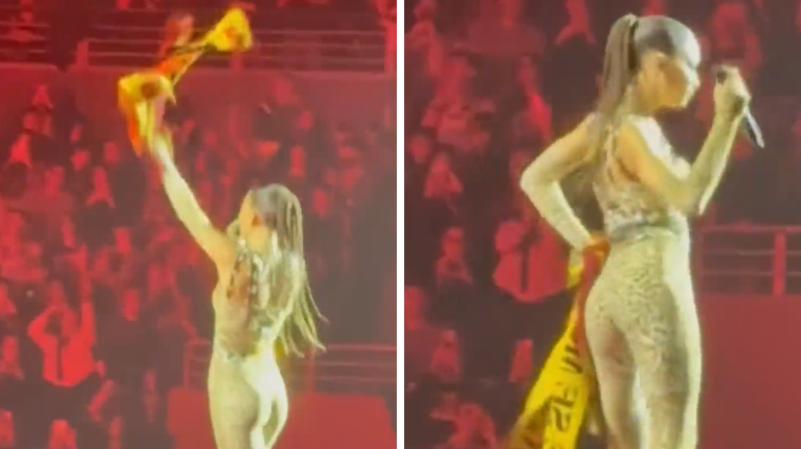 Elodie infiamma Roma! Si esibisce con la sciarpa giallorossa Elodie infiamma Roma! Si esibisce con la sciarpa giallorossa