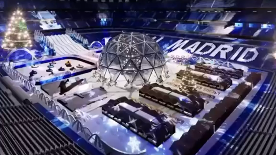 Madrid, il Bernabeu si trasforma in un villaggio di Natale