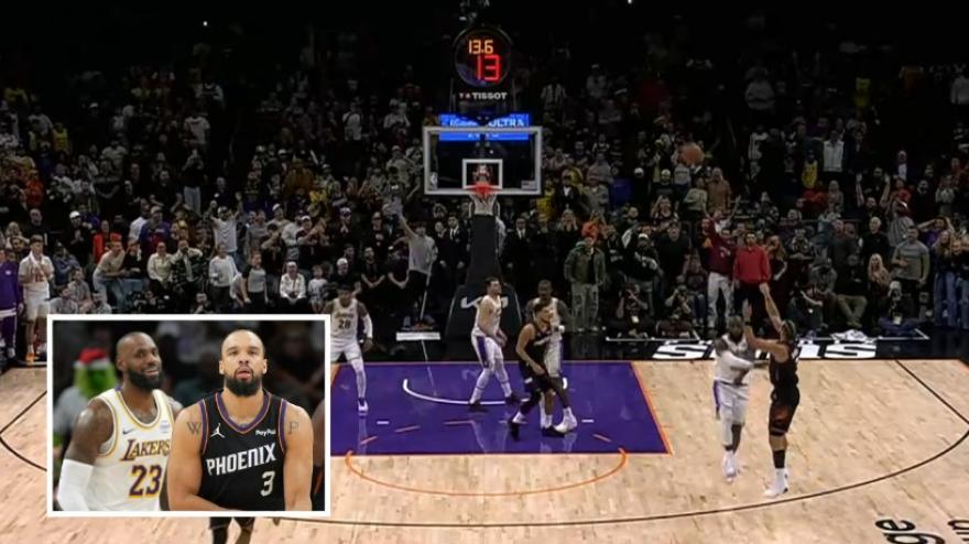 Brooks, tripla in faccia a LeBron James (che lo spinge a terra)