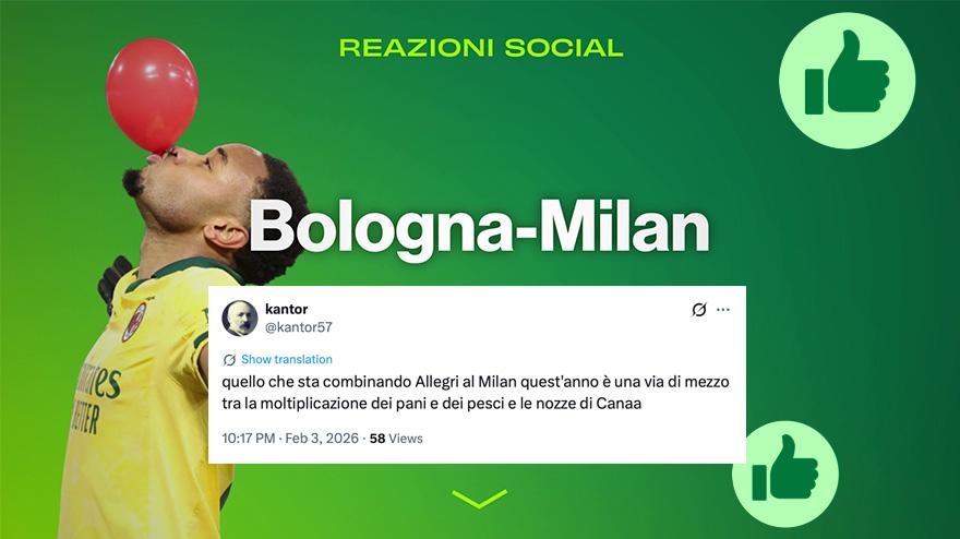 "Partita imbarazzante" e "Fofana in versione Kessie": le reazioni social a Bologna-Milan