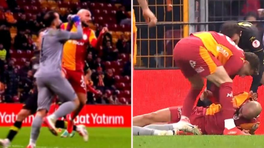 Paura in Turchia: scontro tremendo con il portiere, Kutucu salvato da un compagno