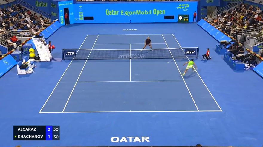 Alcaraz-Khachanov è già la partita dell'anno? Quanti scambi folli