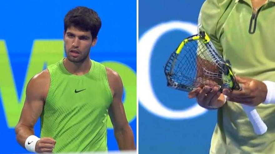 Alcaraz, così è frustrante: Fils spacca la racchetta per la rabbia