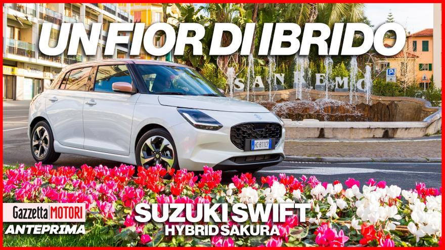 Suzuki Swift Sakura, l'eleganza ibrida sboccia a Sanremo