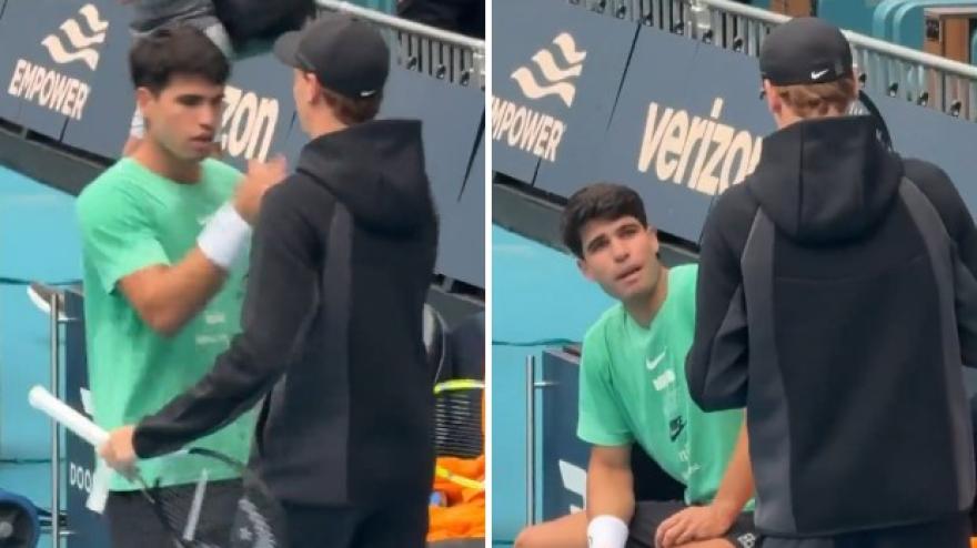 Sinner e Alcaraz si ritrovano a Miami: ecco che cosa si sono detti a bordo campo