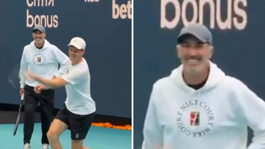 Sinner adesso è anche mancino! I suoi numeri in allenamento fanno ridere Cahill