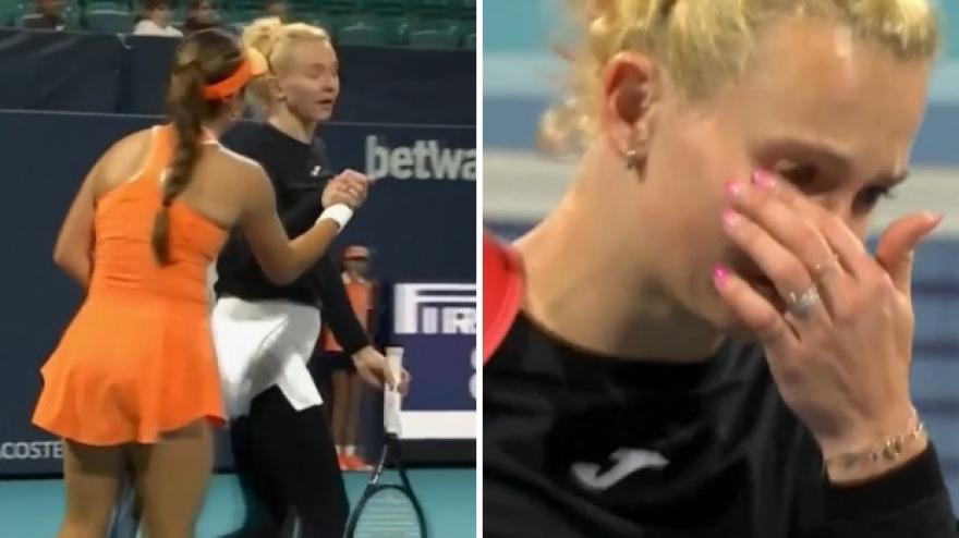 Siniakova-Osorio, Wta 1000 Miami: la tennista ceca esce dal campo in lacrime