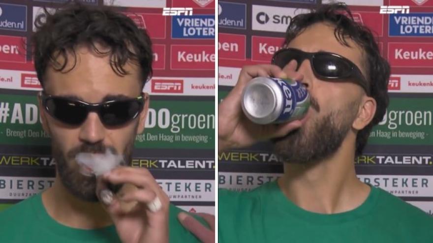 Birra, sigaro e occhiali da sole: postpartita show dopo la promozione