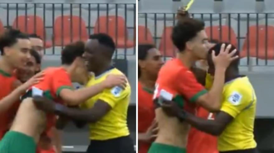 Bacia l'arbitro dopo l'ammonizione: lo strano gesto in Algeria-Marocco U17