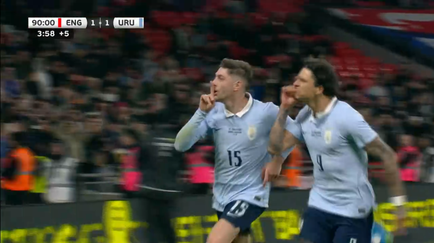 Valverde glaciale da dischetto: Inghilterra-Uruguay, gli highlights