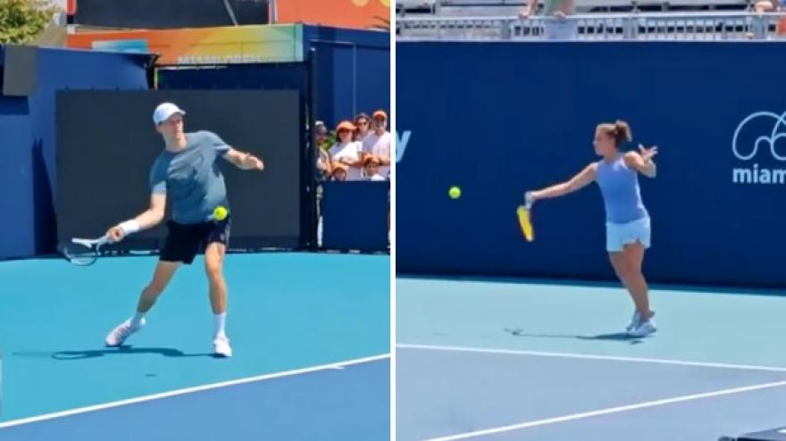 Sinner, allenamento con Paolini prima della finale del Master 1000 di Miami