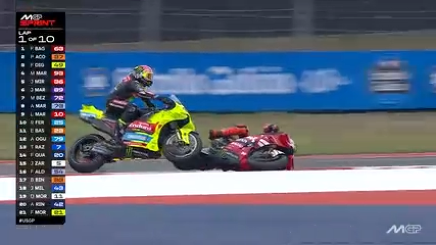 Sprint GP Austin, Marquez abbatte Di Giannantonio al primo giro