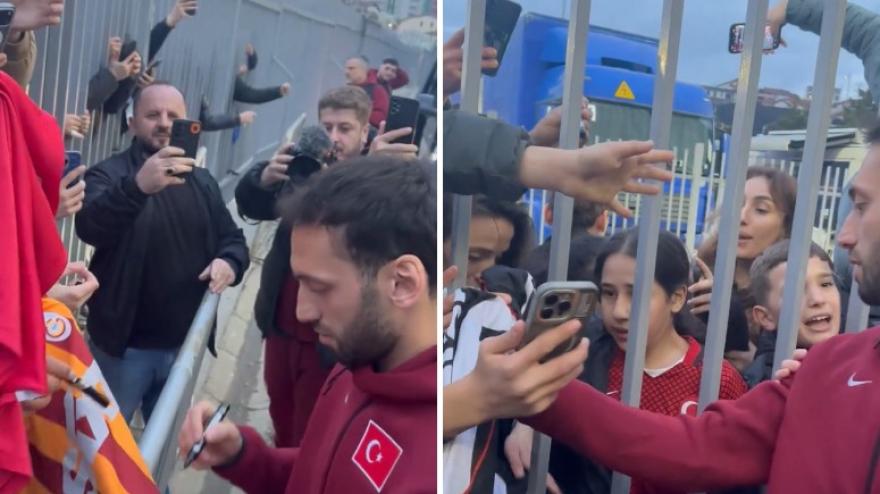 Calhanoglu firma una maglia del Galatasaray, ma quando vede quella del Besiktas...