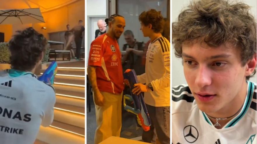 Kimi Antonelli mago degli scherzi: fucili ad acqua, Hamilton e salsa piccante!