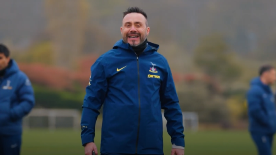 De Zerbi è già carico: che intensità nel suo primo allenamento al Tottenham