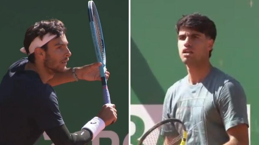 "Bravo Lore!": Musetti-Alcaraz, guarda l'allenamento congiunto a Montecarlo