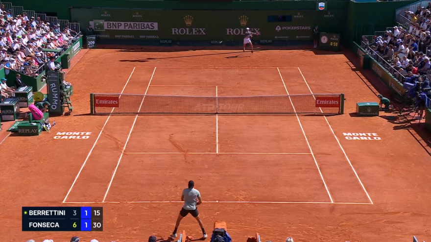 Berrettini-Fonseca: highlights Montecarlo