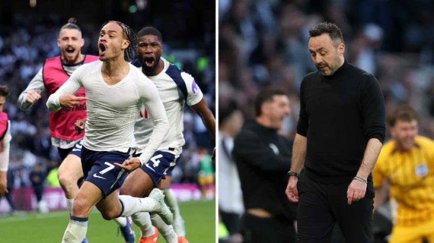 Tottenham-Brighton 2-2: highlights. Xavi Simons illude De Zerbi, poi la beffa al 95'