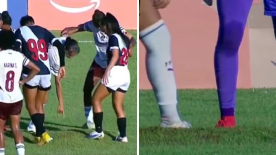 Scena surreale in Brasile: il campo si deforma e la gara viene fermata